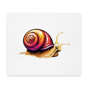 Schnecke Weinbergschnecke - Mousepad (Querformat) - Weiß - Vorne