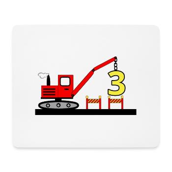 Bagger - Mousepad (Querformat) - Weiß - Vorne