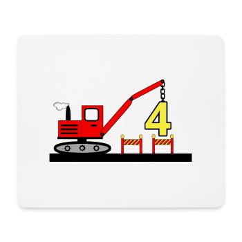 Bagger - Mousepad (Querformat) - Weiß - Vorne
