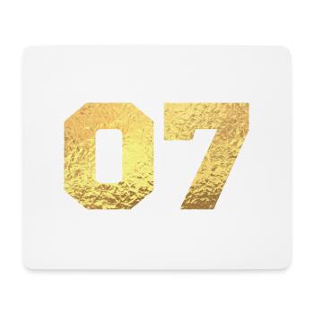 Nummer 7 Gold Glitter - 7. Jahrestag - Mousepad (Querformat) - Weiß - Vorne