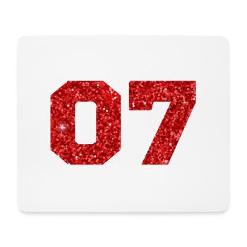 Nummer 7 Roter Glitzer - 7. Geburtstag - Mousepad (Querformat) - Weiß - Vorne