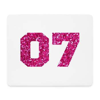Nummer 7 Pink Glitter - 7. Jahrestag - Mousepad (Querformat) - Weiß - Vorne
