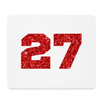 Number 27 Red Glitter - 27th Anniversary - Mouse Pad (horizontal) - white - Front