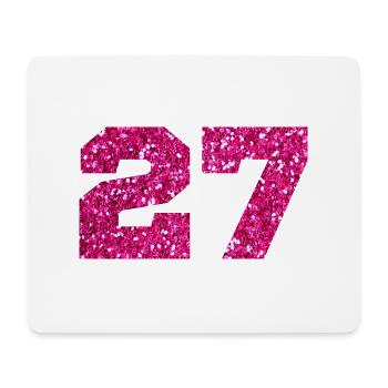 Number 27 Pink Glitter - 27th Birthday - Mouse Pad (horizontal) - white - Front