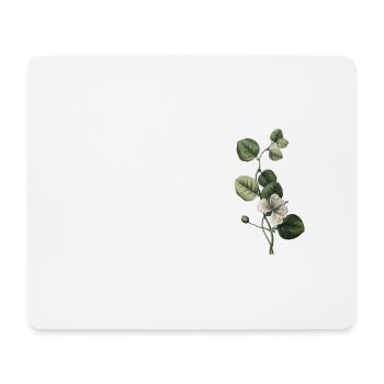 Numéro 54 floral vert - 54e anniversaire floral - Tapis de souris (format paysage) - blanc - Devant