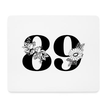 Number 89 Black Floral - 89th Floral Birthday - Mouse Pad (horizontal) - white - Front