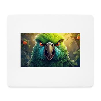 Animaux mignons - perroquet - Tapis de souris (format paysage) - blanc - Devant