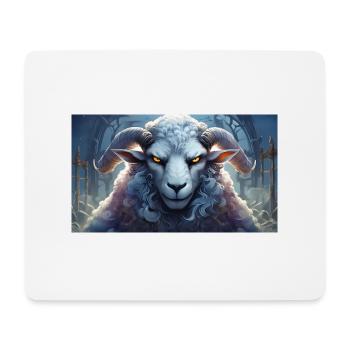 Cute grumpy grouchy animals - sheep - Mouse Pad (horizontal) - white - Front