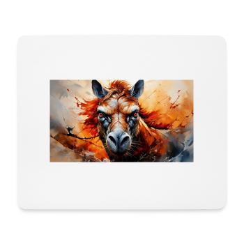 Animaux mignons - cheval - Tapis de souris (format paysage) - blanc - Devant