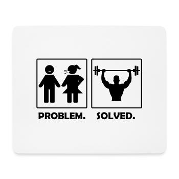 problem solved fitness - Mousepad (Querformat) - Weiß - Vorne