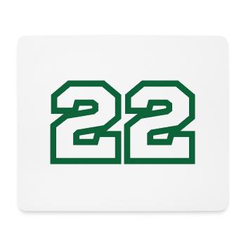 Numéro 22 sport vert - Tapis de souris (format paysage) - blanc - Devant