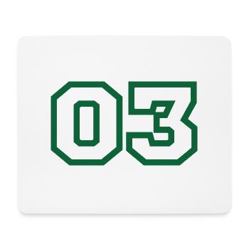 Nummer 3 grüner Sport - Mousepad (Querformat) - Weiß - Vorne