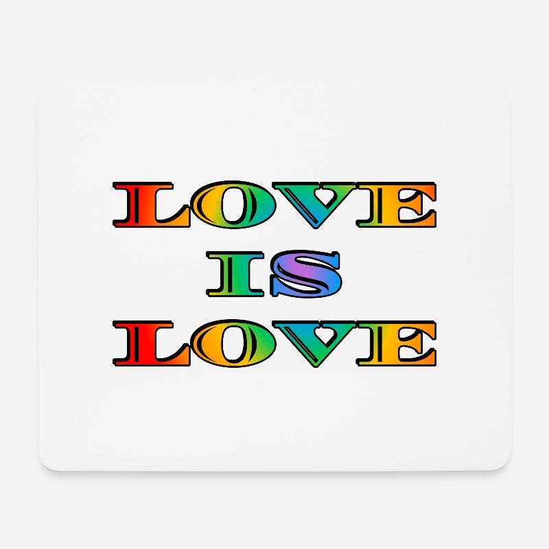 Rainbow Love is Love - Mouse Pad (horizontal) - white