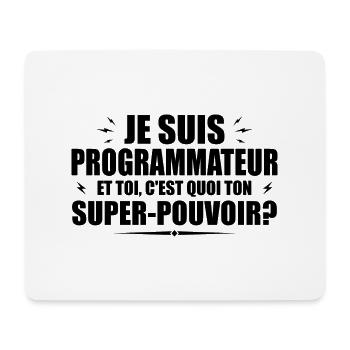 I'm a Programmer.What's your superpower - Mouse Pad (horizontal) - white - Front
