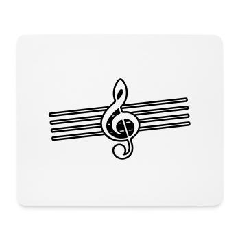 Notenschlüssel Symbol Musik - Mousepad (Querformat) - Weiß - Vorne