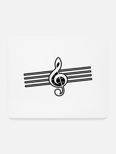 Notenschlüssel Symbol Musik - Mousepad (Querformat) - Weiß