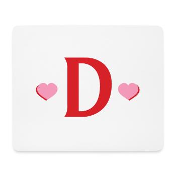 Letter d red hearts - Mouse Pad (horizontal) - white - Front