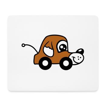 chien voiture jouet roues motrices télécommandées mignon - Tapis de souris (format paysage) - blanc - Devant