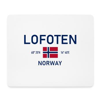 Lofoten - Norwegen - Koordinaten - Flagge - Mousepad (Querformat) - Weiß - Vorne