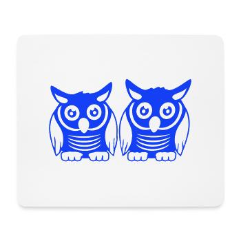 2 Owls Team Bird Friends Two Barn Owls Crew - Mouse Pad (horizontal) - white - Front