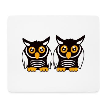 2 Owls Team Bird Friends Two Barn Owls Crew - Mouse Pad (horizontal) - white - Front