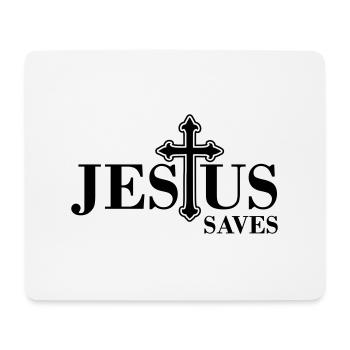 Jesus Rettet - Mousepad (Querformat) - Weiß - Vorne