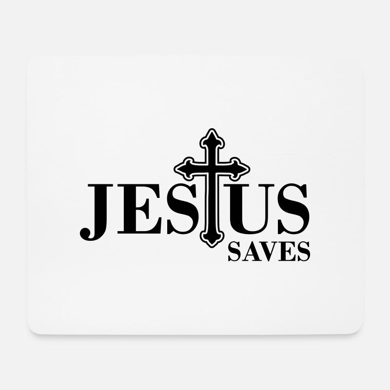 Jesus Rettet - Mousepad (Querformat) - Weiß