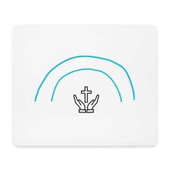 croix catholique irradiante - Tapis de souris (format paysage) - blanc - Devant