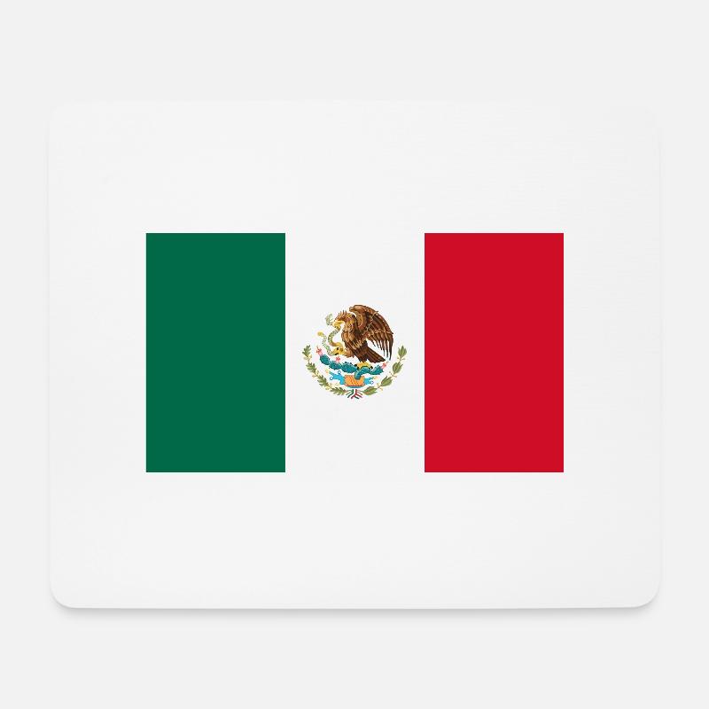 Mexiko, Fahne, Flagge, Mexico - Mousepad (Querformat) - Weiß
