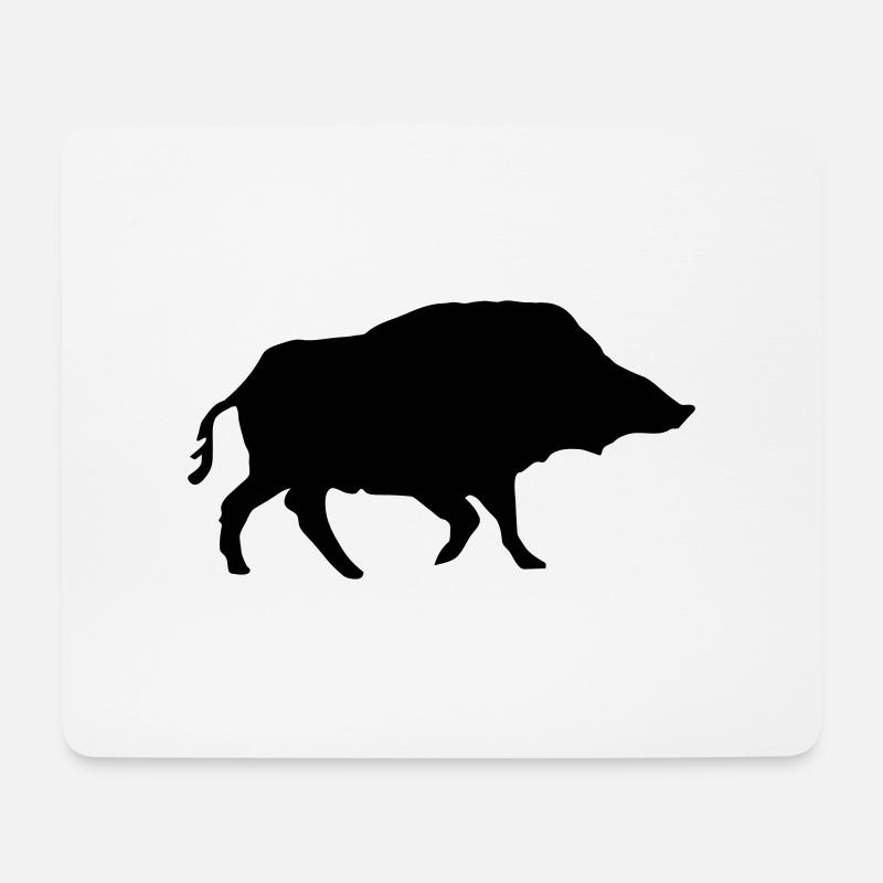 Wildschwein - Mousepad (Querformat) - Weiß