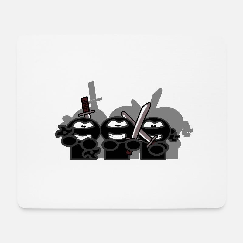 ninjas - Mousepad (Querformat) - Weiß