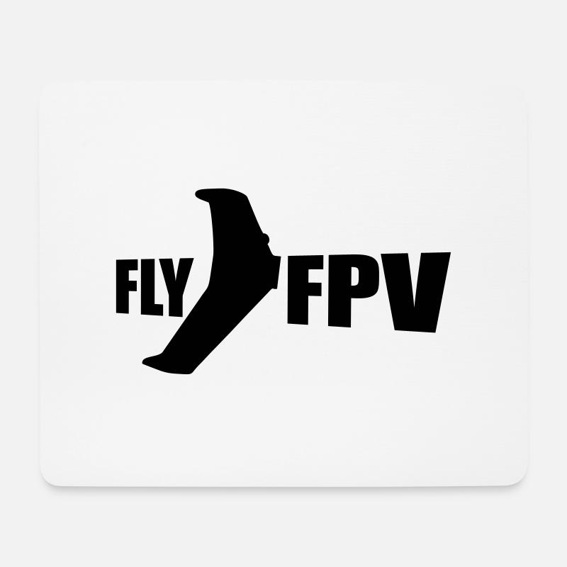 fly fpv - Mousepad (Querformat) - Weiß