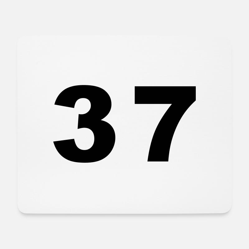 Number - 37 - siebenunddreißig - Mousepad (Querformat) - Weiß