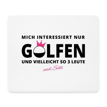 GOLFER-INTERESSE Sekt - Mousepad (Querformat) - Weiß - Vorne