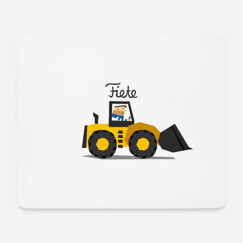 Bagger - Mousepad (Querformat) - Weiß