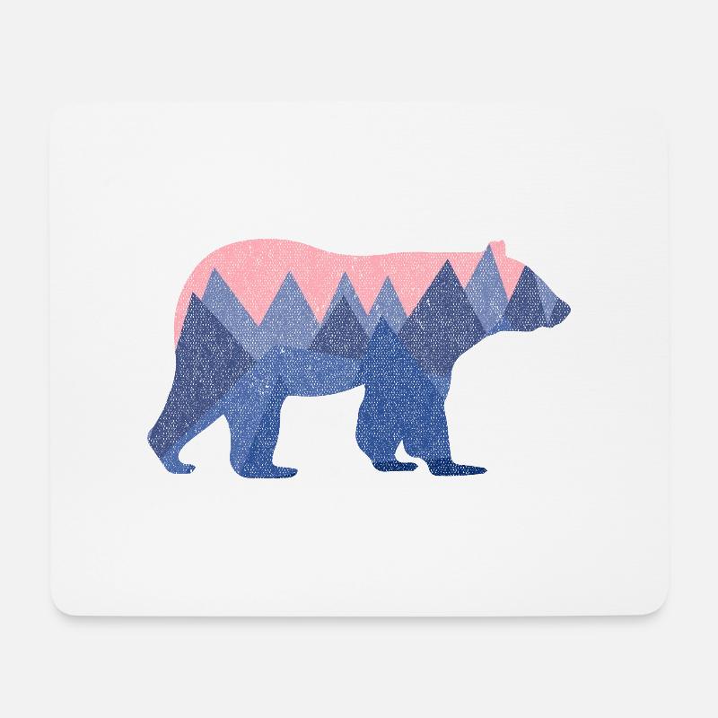 mountain bear - Mousepad (Querformat) - Weiß