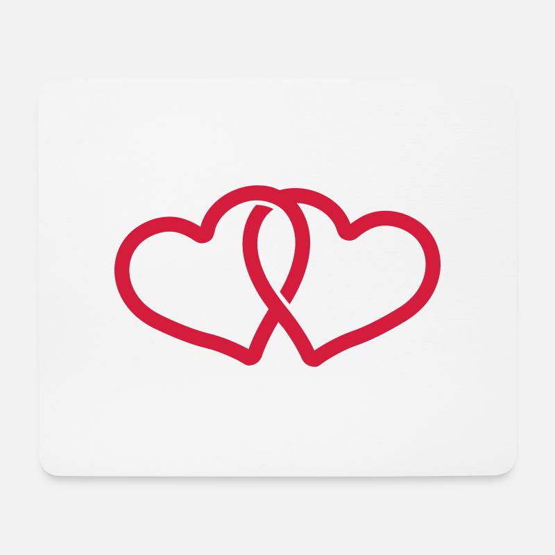 verbundene Herzen der Liebe - Mousepad (Querformat) - Weiß