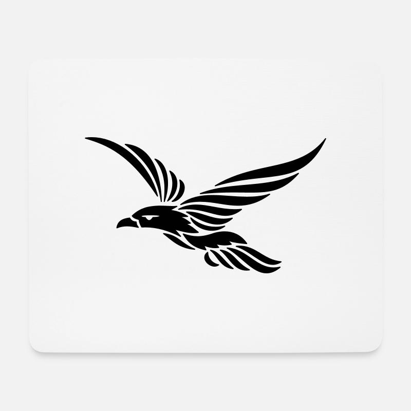 Tribal Raven 1c - Mouse Pad (horizontal) - white