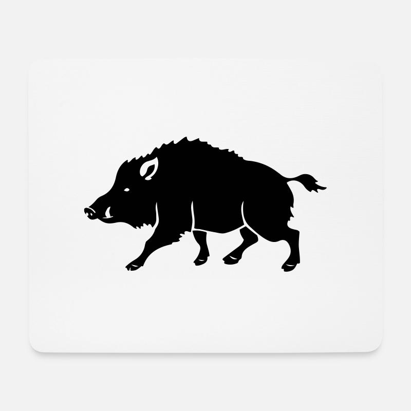 Wildschwein - Mousepad (Querformat) - Weiß