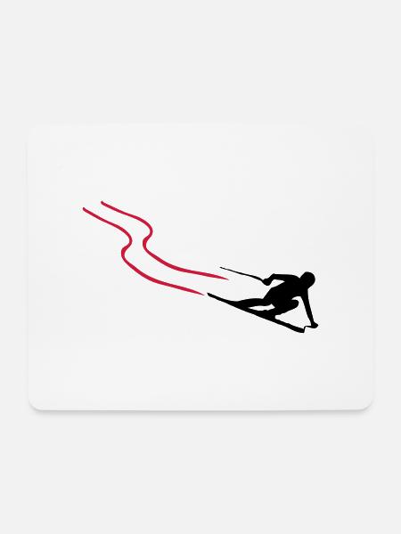 ski - Mousepad (Querformat) - Weiß