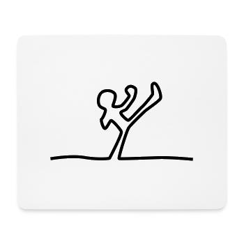 kickendes Strichmännchen - Mousepad (Querformat) - Weiß - Vorne