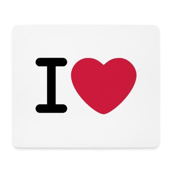 I love - Mouse Pad (horizontal) - white - Front
