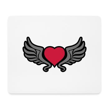 tribal_heart_wings_kontur_3c - Mousepad (Querformat) - Weiß - Vorne