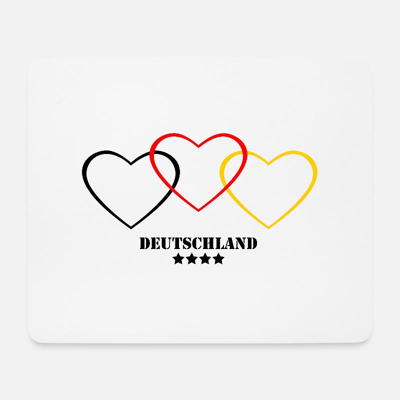 Fanshirt Deutschland Herz Flagge - Mousepad (Querformat) - Weiß