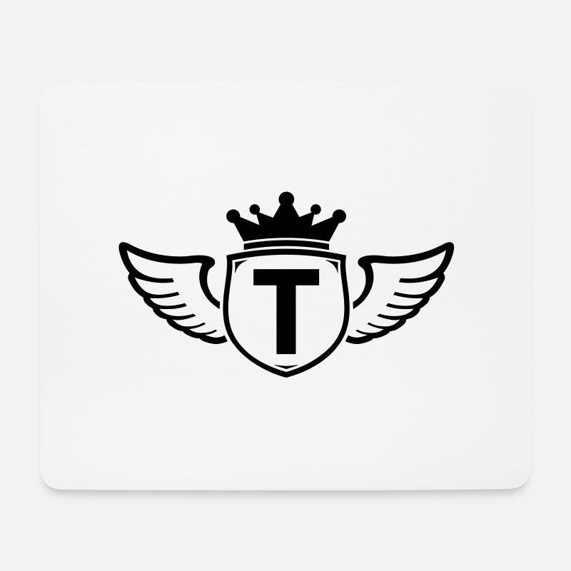 t,Anfangsbuchstabe, Name, - Mousepad (Querformat) - Weiß