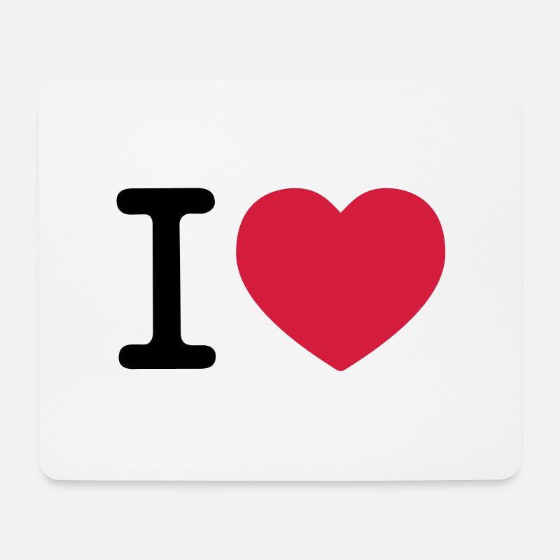 i love - Mousepad (Querformat) - Weiß