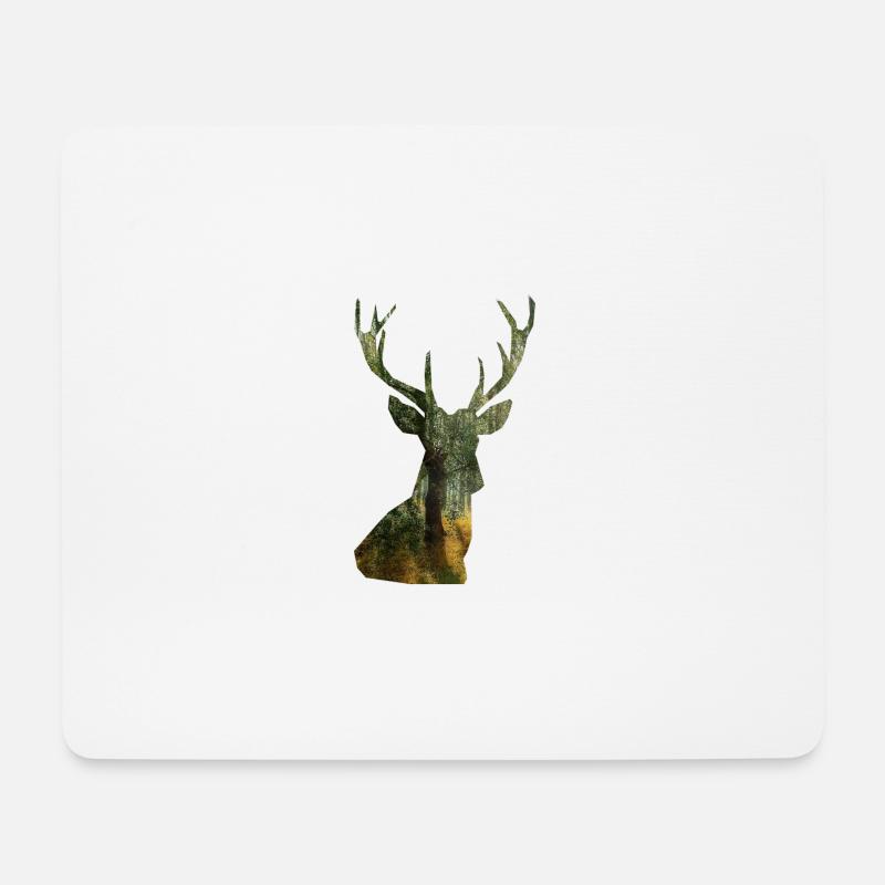 Hirsch - Mousepad (Querformat) - Weiß