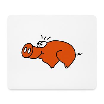 Schwein - Mousepad (Querformat) - Weiß - Vorne