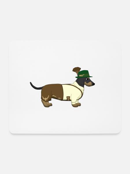 Der bayerische Dackel weißes Hemd - Mousepad (Querformat) - Weiß