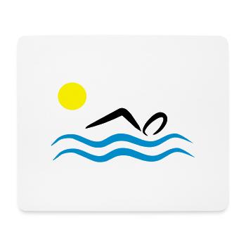 natation - Tapis de souris (format paysage) - blanc - Devant